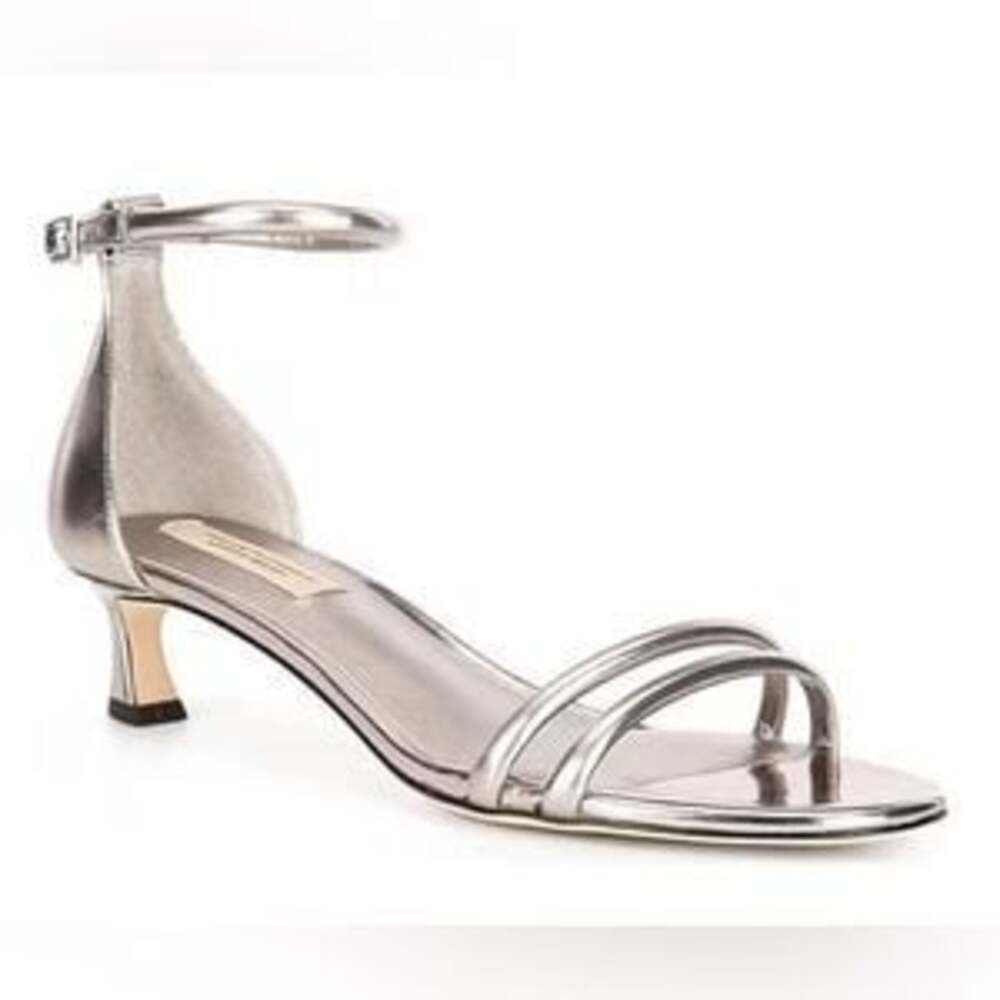 Antonio Melani x Elizabeth Damrich Liza Silver Metallic Kitten Heels;Sz. 9M